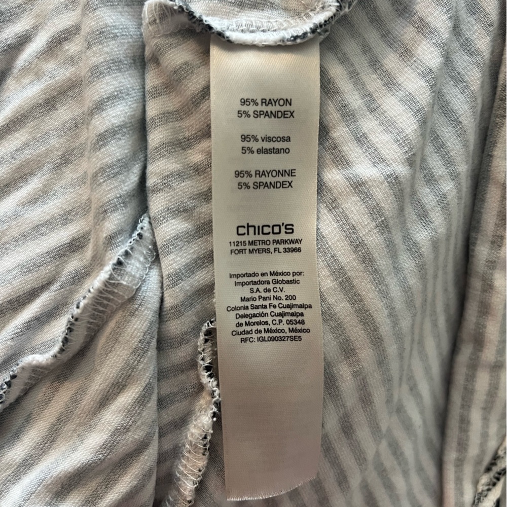 Chico's Women’s Striped Asymmetrical Black and White‎ Maxi Skirt Size 2 Large - Picture 4 of 5